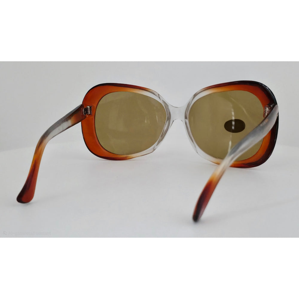 VINTAGE *NEW* 1970's Glam Brown Ombre Frame with Smoke Lens Oversize Sunglasses