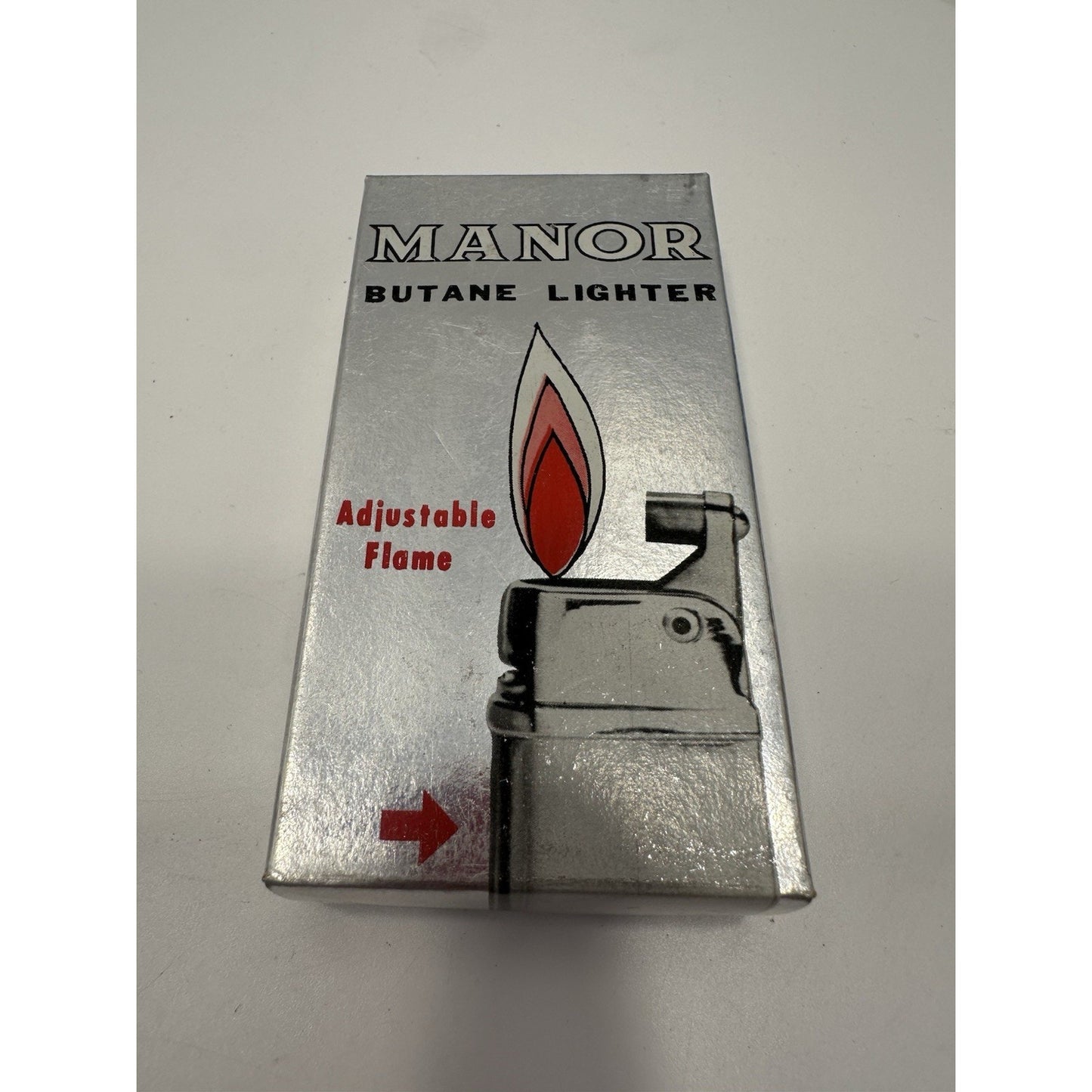 VINTAGE *NEW* 1960's Manor Butane Lighter Cream w/Stars