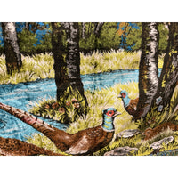 VINTAGE *PRISTINE* 1960's Covey of Quail Velvet Tapestry