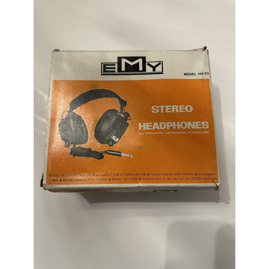VINTAGE *NEW* EMY #HO-30 Stereo Headphones