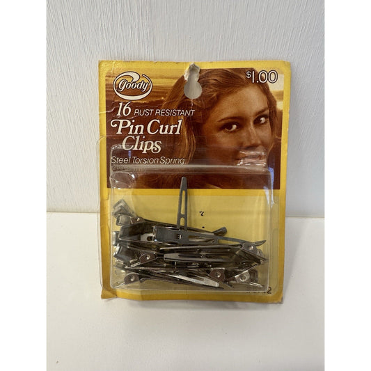 VINTAGE *NEW* 1977 Goody Pin Curl Clips Qty 16 Rust Resistant USA #5712