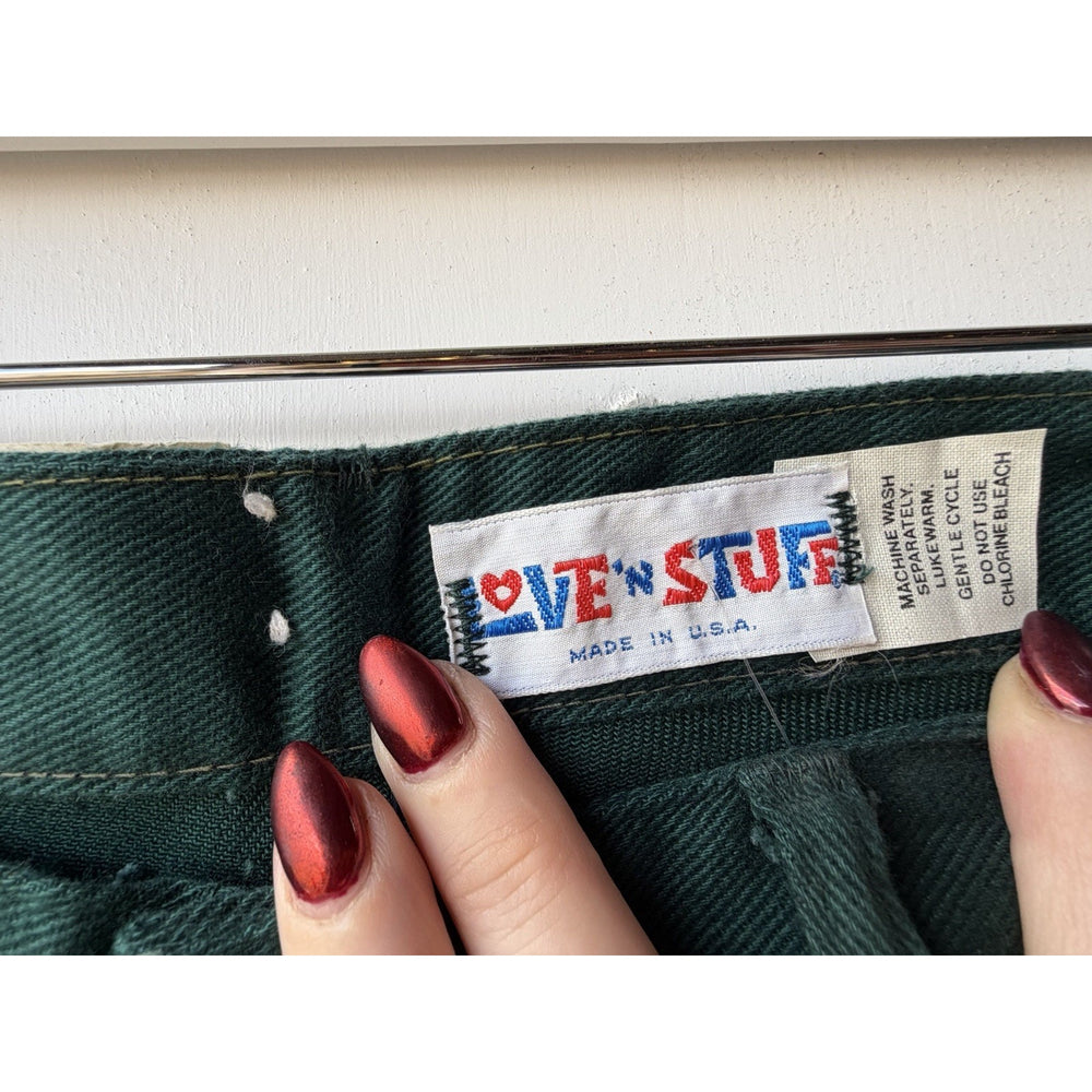 VINTAGE *NEW* 1960's Love N' Stuff Turquoise Twill Botton Pocket Pants Size 30
