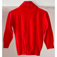 VINTAGE *NEW* 1960's Red Collared Women's Sweater w/Buttons 100% Nylon Size 38