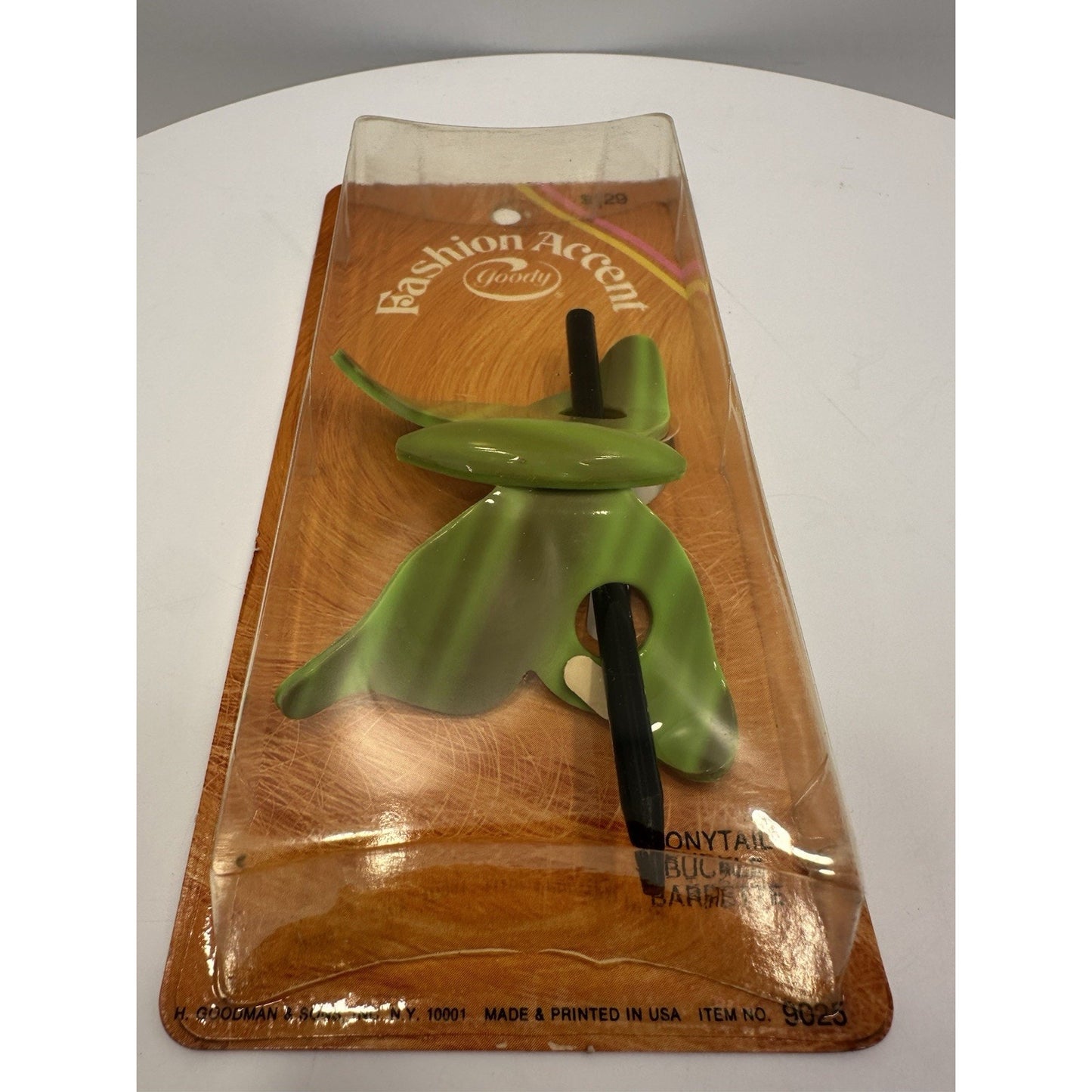 VINTAGE *NEW* 1970's Goody Fasion Accent Ponytail/Bun Buckle Barrettes in Green