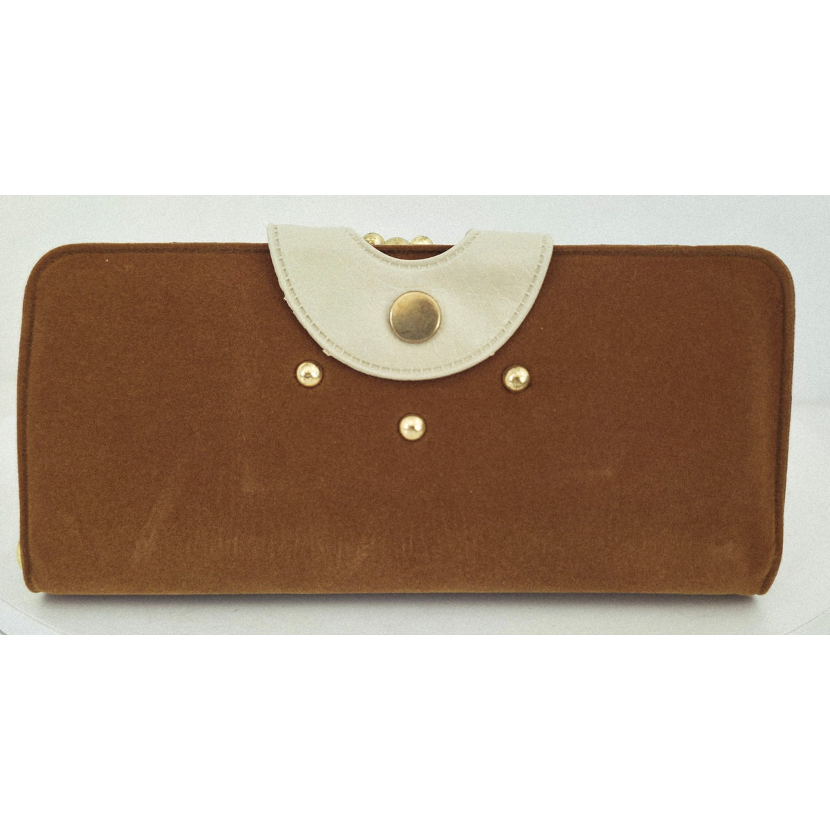 VINTAGE *NEW* 1970's Brown Felt - Check, Charge, Credit Vard, ID Wallet