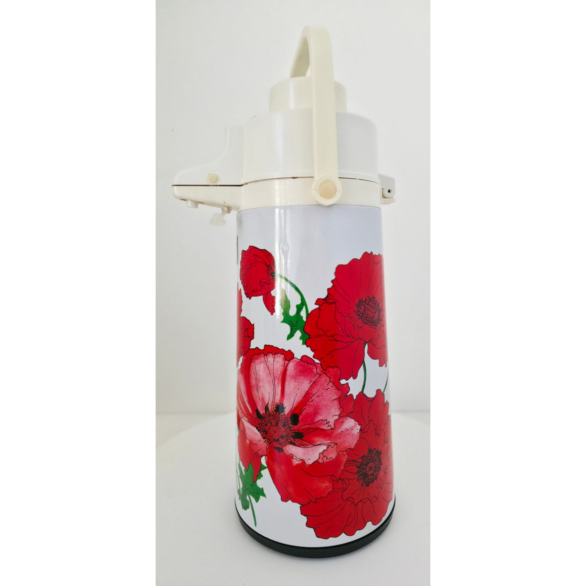 VINTAGE *NEW* 1970's Air Pot Floral Print Vacuum Liquid Dispenser