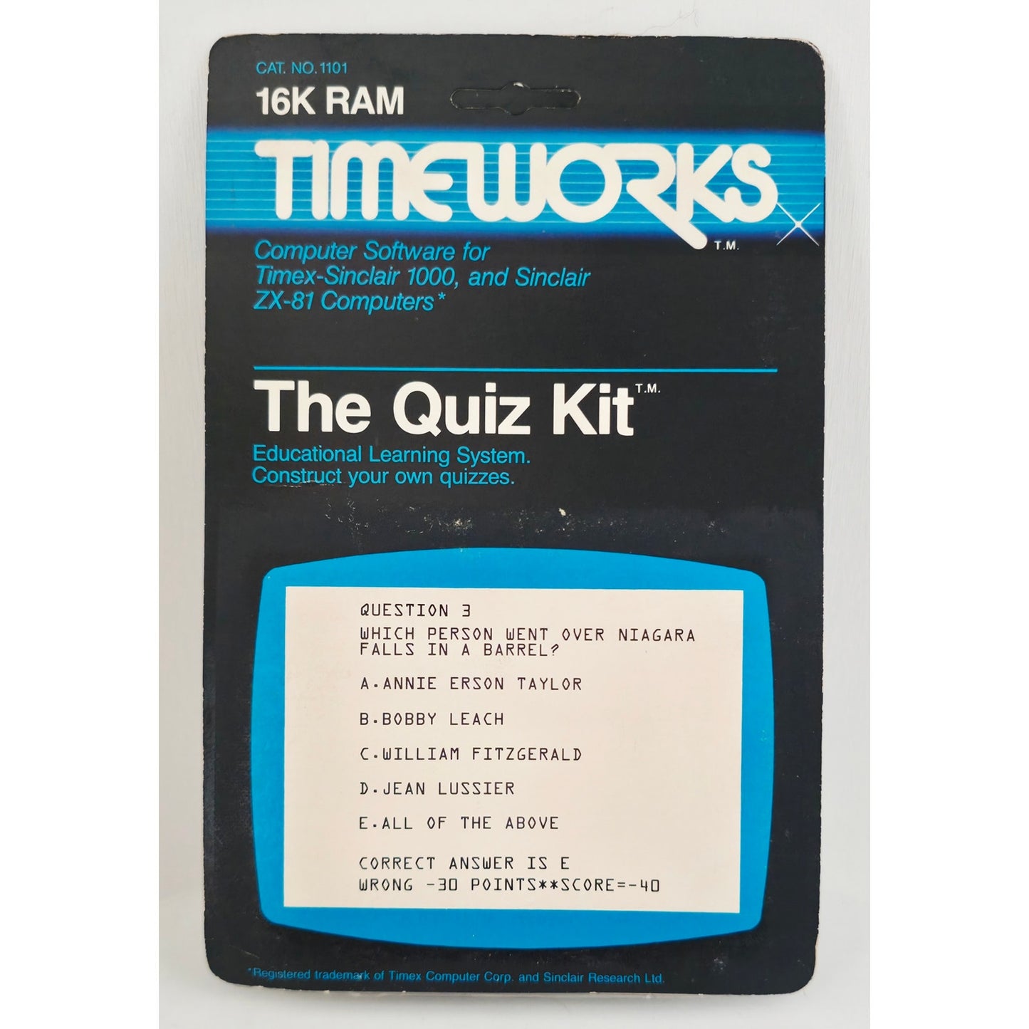 1982 Quiz Kid Timeworks Timex Sinclair 1000 ZX81 NOS Sealed Dealer Stock