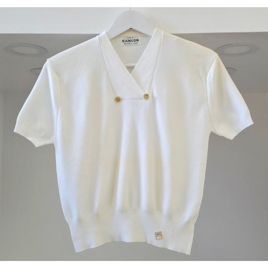 VINTAGE *NEW* 1970's Women's White Short Sleeve Sweater Size S/M (40)