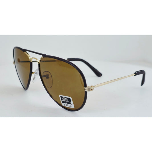 VINTAGE *NEW* 1970's Ray Max Glam Unisex Sunglasses Gold Frame Brown Lens