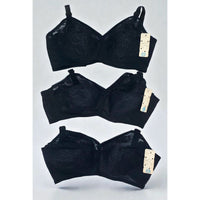 VINTAGE *NEW* 1960's Warner's Women's Black Lace Bullet Bra Size 32C Lot of 3
