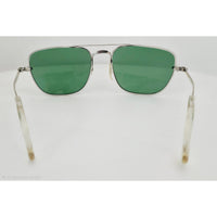 VINTAGE *NEW* 1970's Glam Unisex Silver Frame with Green Lens Sunglasses