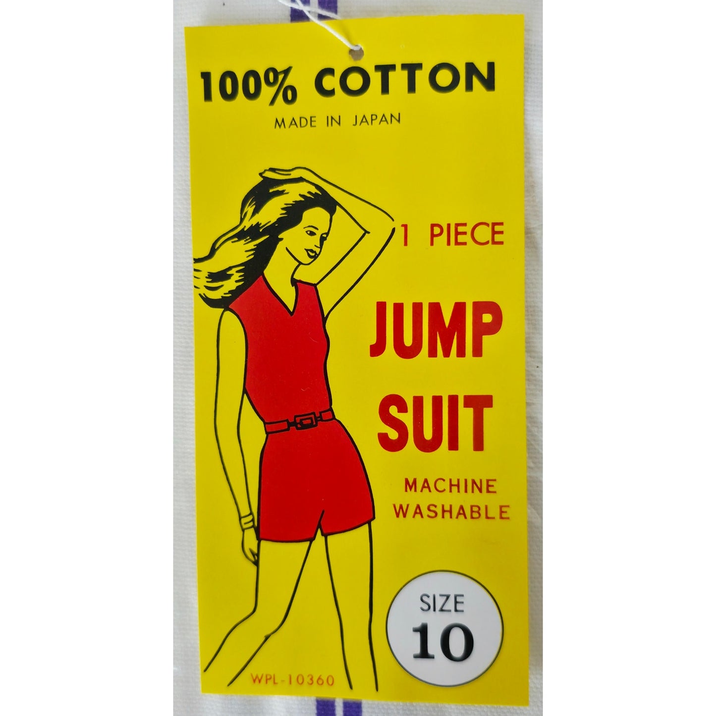 VINTAGE *NEW* 1960's Purple/White Stripe Waist Tie Romper Size 10 Made in Japan