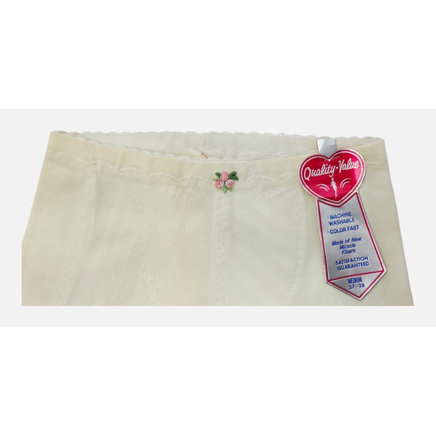VINTAGE *NEW* 1960's Women's Cream Shapewear with Garters Size M USA
