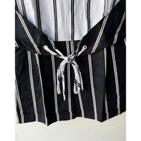 VINTAGE *NEW* 1960's Black & White Striped Waist Tie Romper Size 16 Japan
