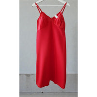 VINTAGE *NEW* 1960's Kayser Women's Red with Scalloped Trim Slip Dress Size 34