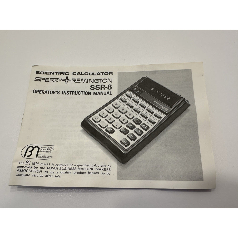 VINTAGE *NEW* 1974 Sperry Remington SSR-8 Scientific Calculator Owner's Manual