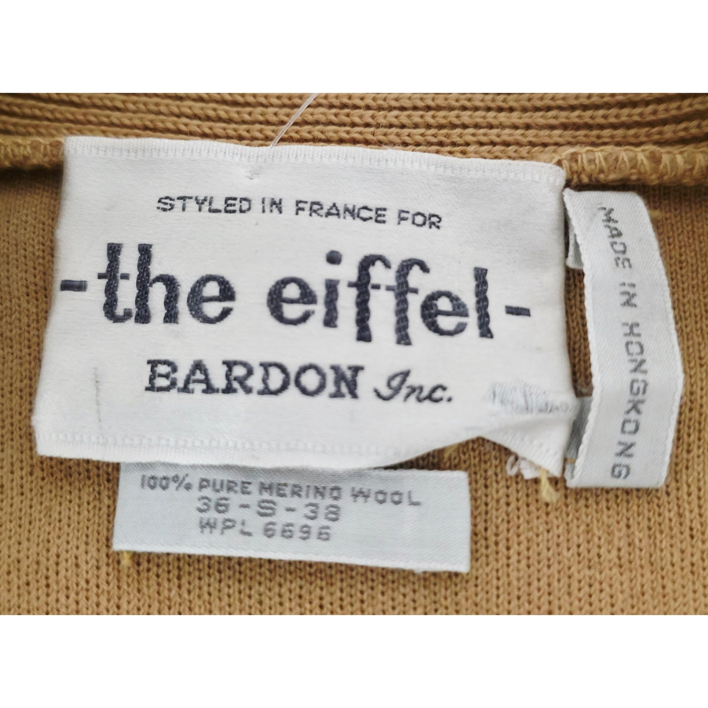VIINTAGE *NEW* 1970's the Eiffel by Bardon Yellow Women's Vest 100% Wool Size S