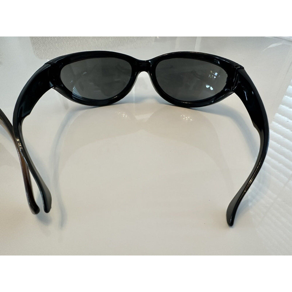 VINTAGE *NEW* 1970's Glam Unisex Sunglasses Brown/Black Set Oval Frames