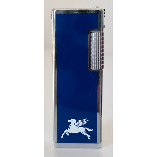 VINTAGE *NEW* 1960's Blue and Silver Butane Lighter Mustang with Wings by Supreme