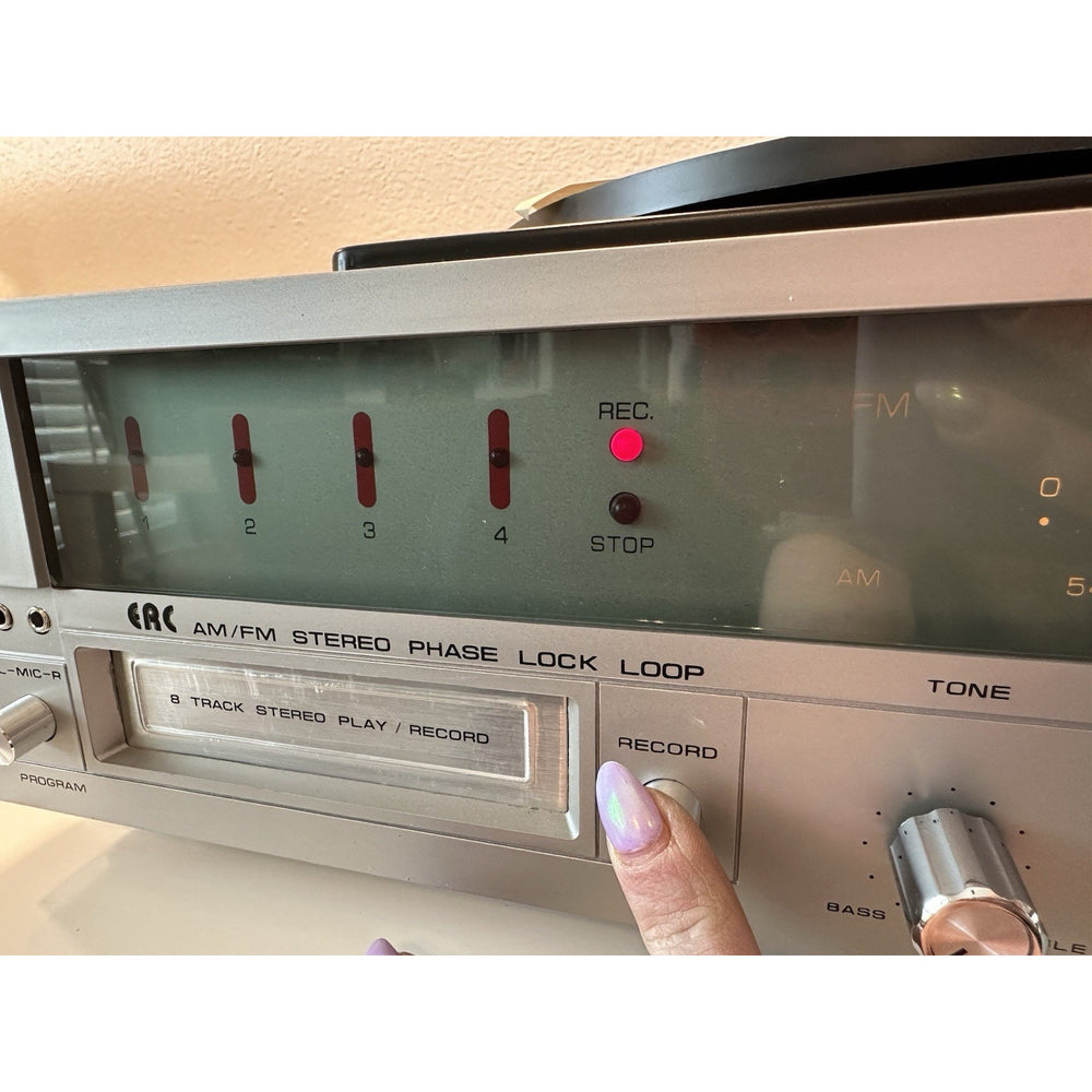VINTAGE *NEW* 1970's ERC AM/FM 8-Track Sound System w Speakers