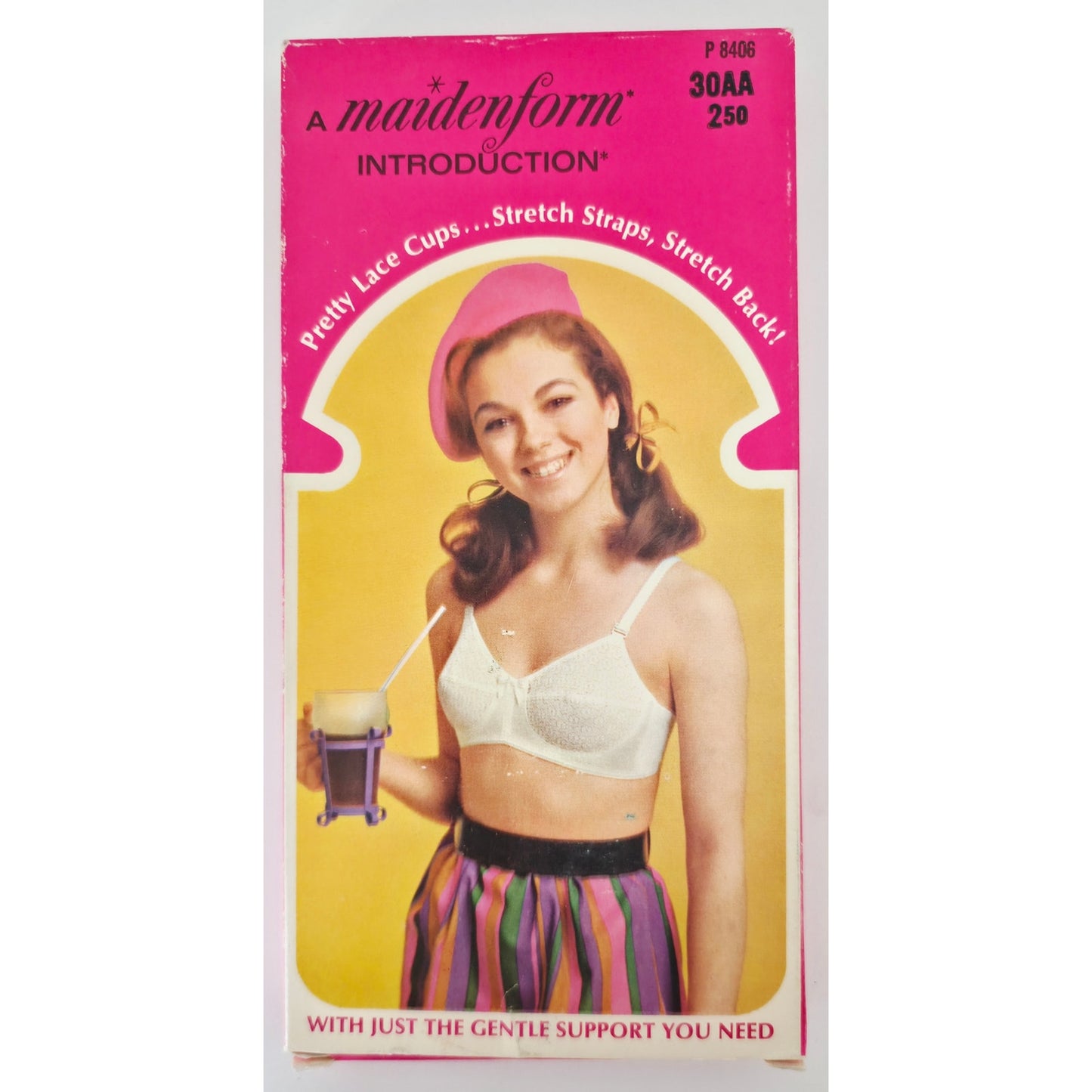 VINTAGE *NEW* 1970's Maidenform P8406 Lace Stretch White Bra 30AA Set of 4