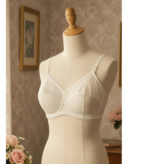 VINTAGE *NEW* 1960's Empire Foundation Women's Sheer All Lace White Bra Size 38B