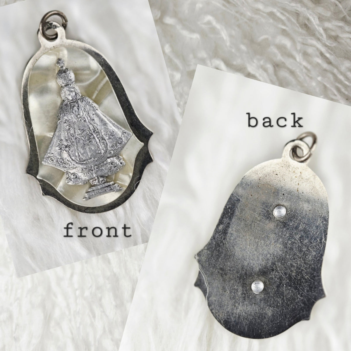 VINTAGE *NEW* 1950's Madonna Silver-Toned Pendant 1.5"