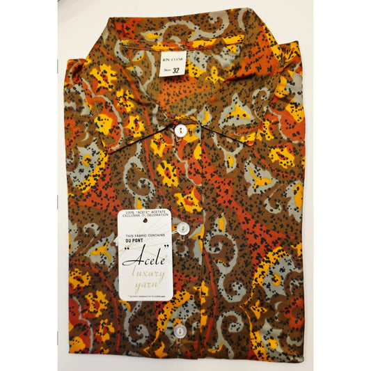 VINTAGE *NEW* 1960's DuPont Women's Multicolor Paisley Shirt Size 32 (4-6)