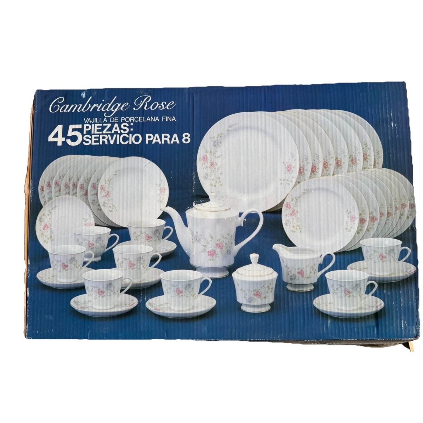 VINTAGE *NEW* 1960's Cambridge Rose Porcelain China Plates 45 Piece Full Set