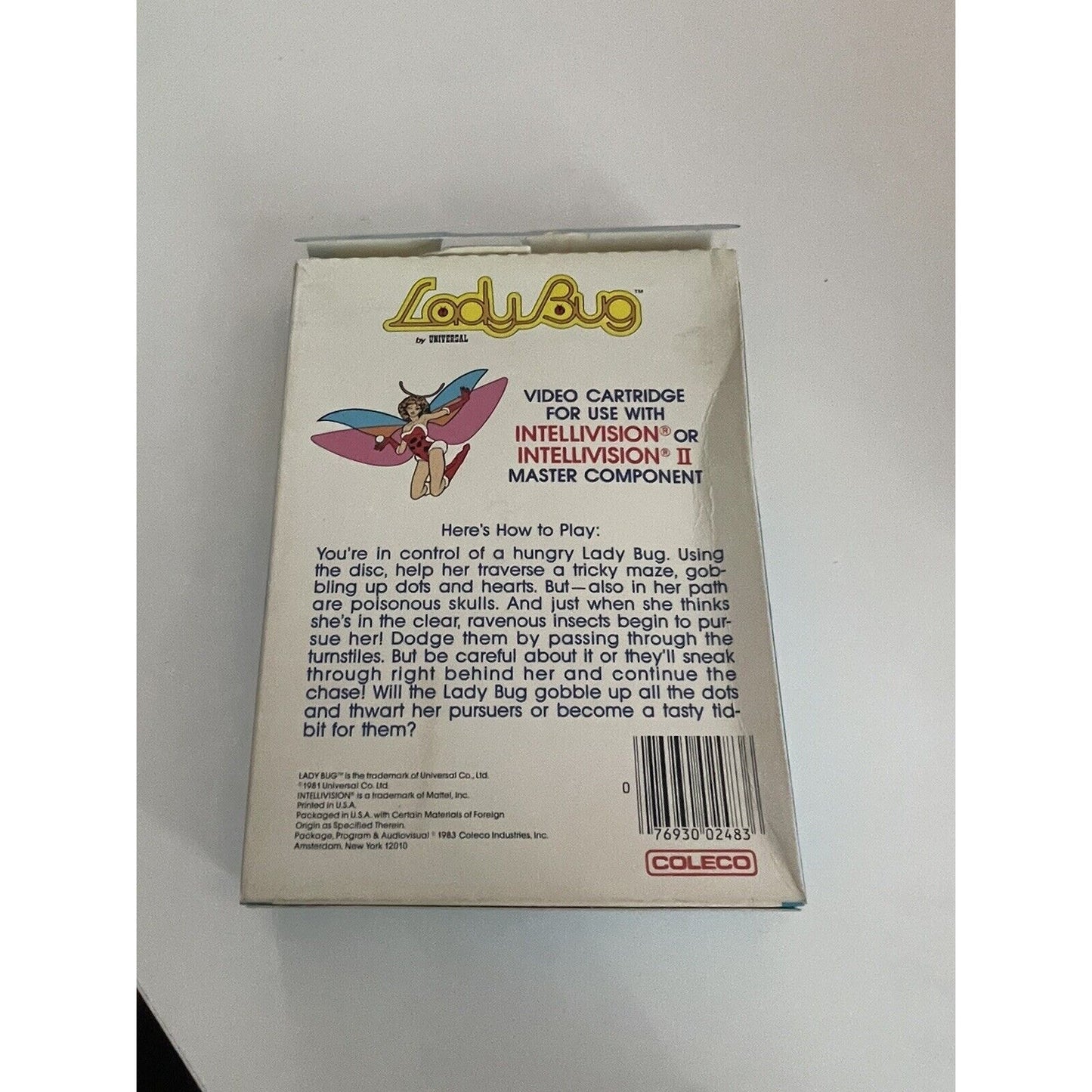 VINTAGE *NEW* 1983 Lady Bug Video Game Intellivision by Coleco in Original Box