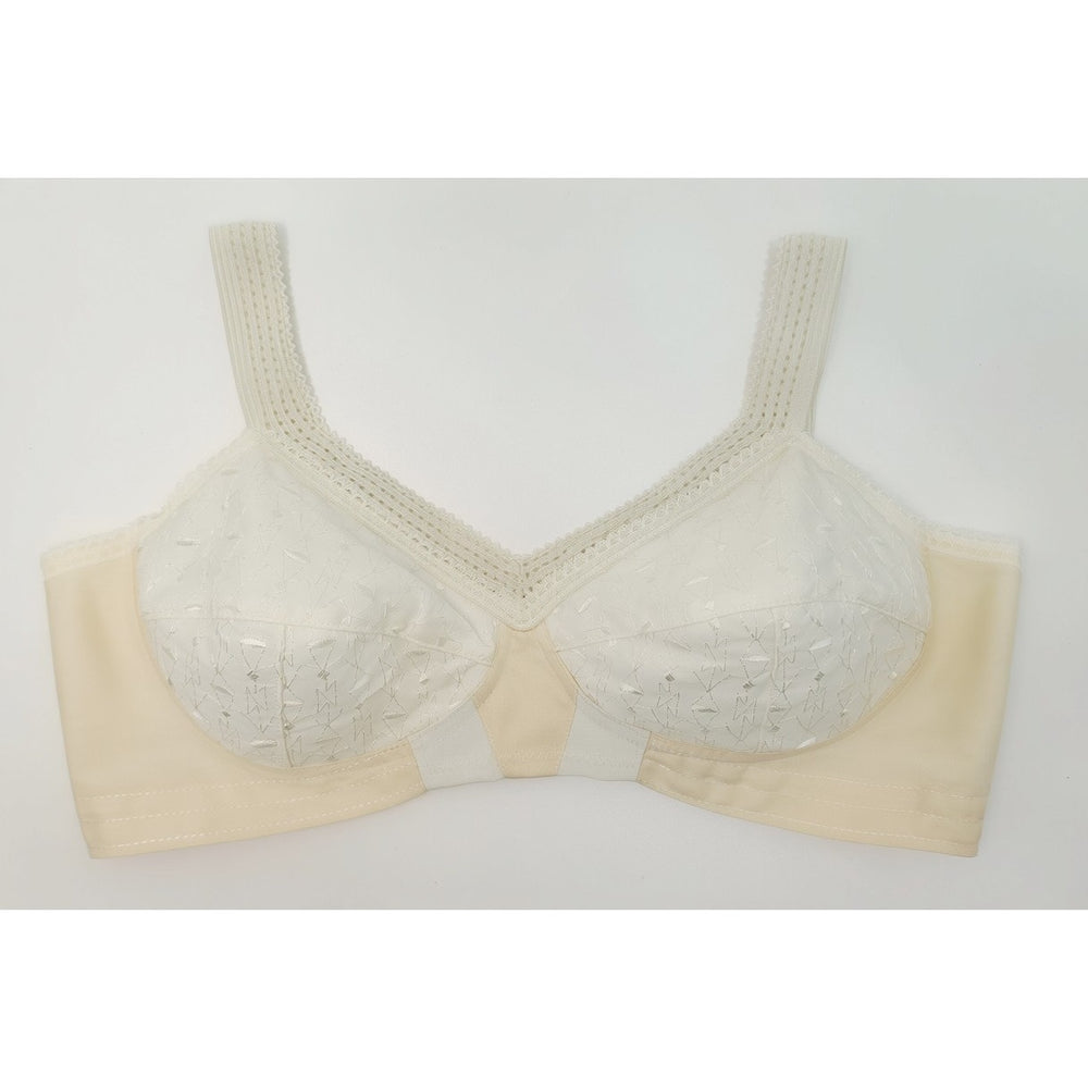 VINTAGE *NEW* 1960's Super Form Women's Cream w/Flowers Bullet Bra Size 34B Lot 4