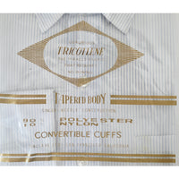 VINTAGE *NEW* 1960's Men's Sinclare White Striped Shirt 100% Nylon Size 15-32