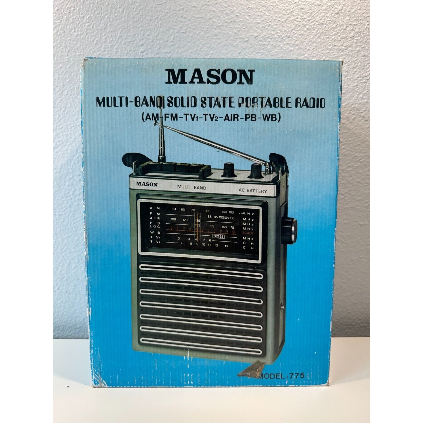 VINTAGE *NEW* 1970's Mason Multi-Band AM-FM-TV-Air-PB-Weather Solid State Radio