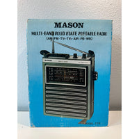 VINTAGE *NEW* 1970's Mason Multi-Band AM-FM-TV-Air-PB-Weather Solid State Radio
