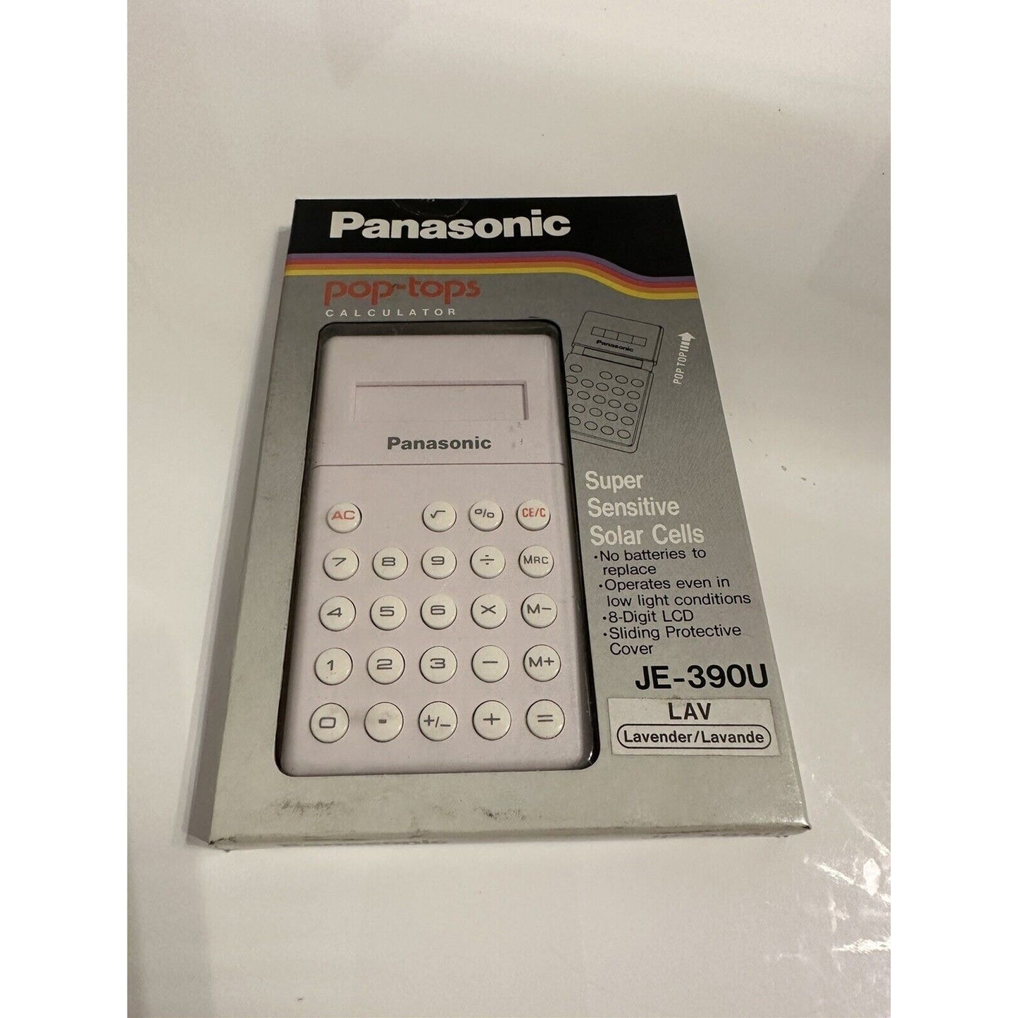 VINTAGE *NEW* Panasonic JE-390U Solar Powered Calculator Japan