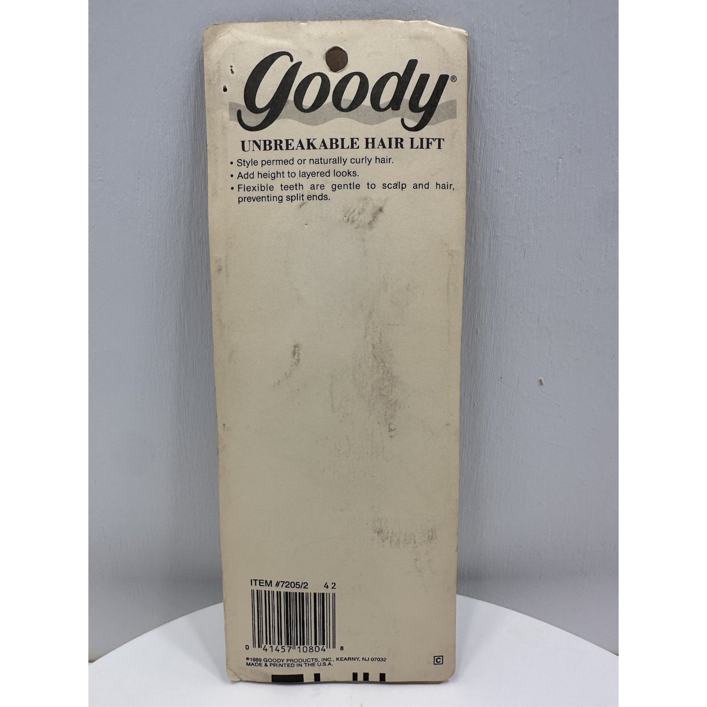 VINTAGE *NEW* 1980's Goody # 10804 Unbreakable Hair Lift Comb in Black