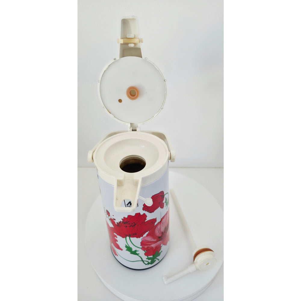 VINTAGE *NEW* 1970's Air Pot Floral Print Vacuum Liquid Dispenser