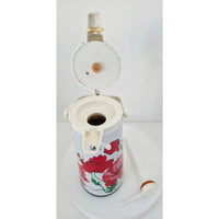 VINTAGE *NEW* 1970's Air Pot Floral Print Vacuum Liquid Dispenser