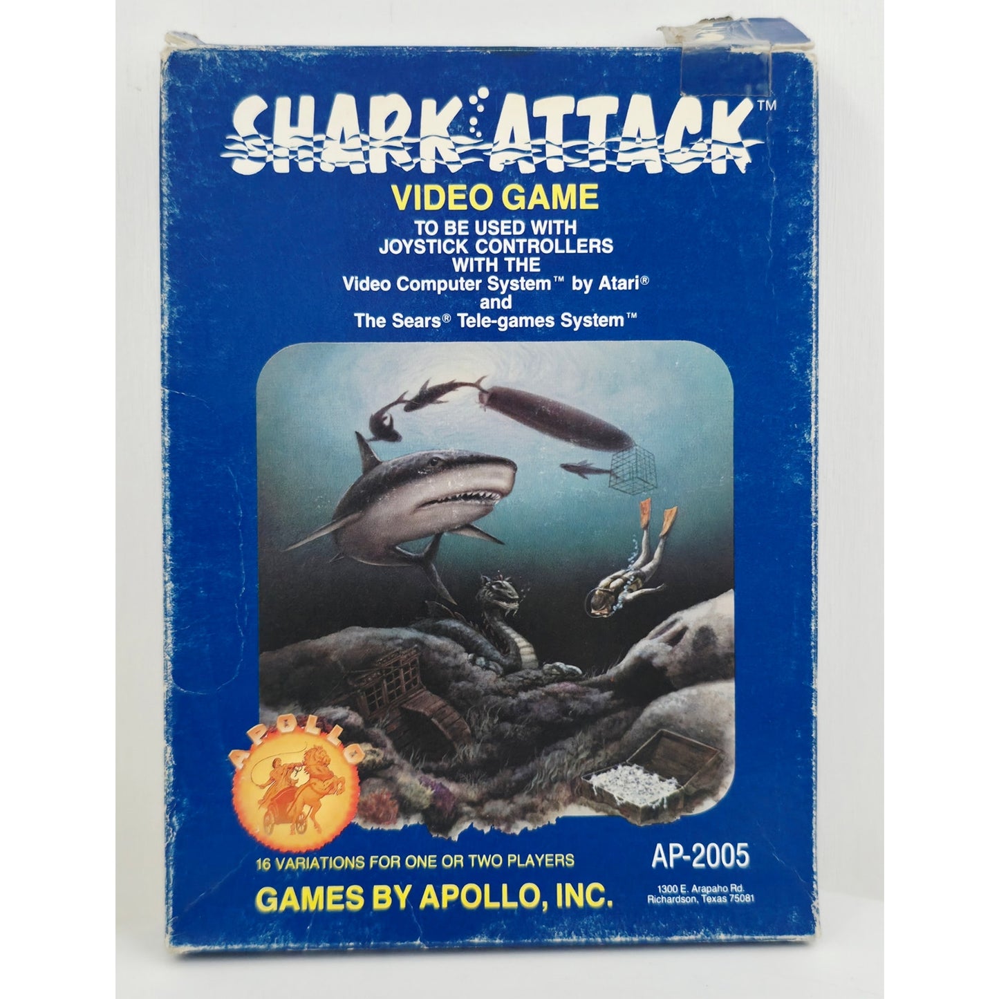 Atari 1982 Shark Attack Video Game NOS Open Box with Wear Unsold Dealer Stock