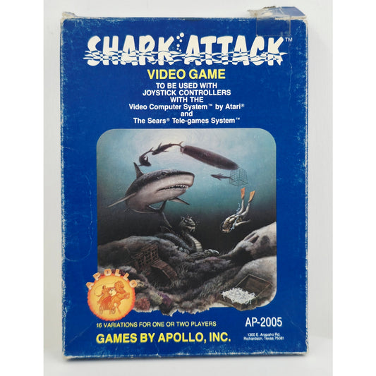Atari 1982 Shark Attack Video Game NOS Open Box with Wear Unsold Dealer Stock