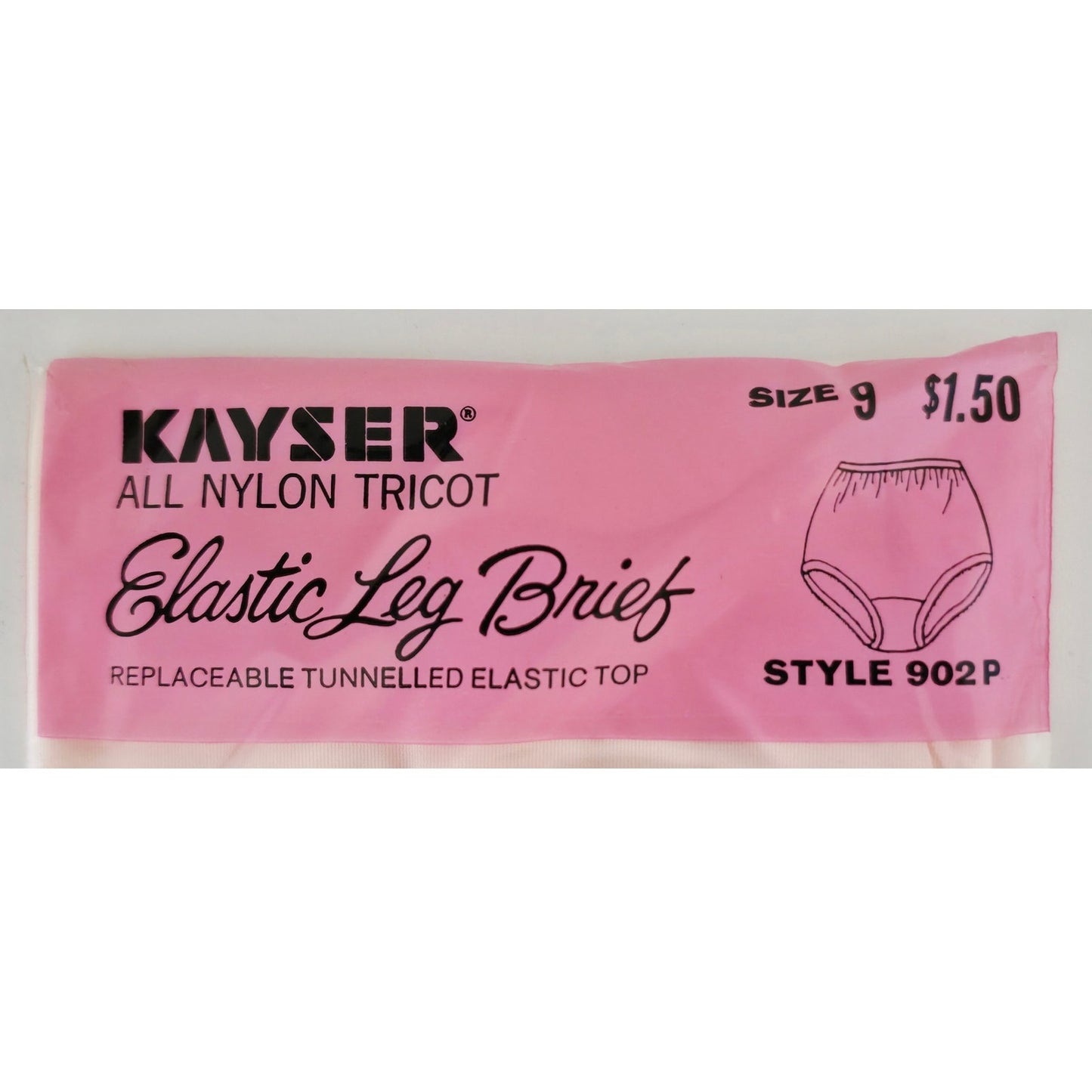 VINTAGE *NEW* 1960's Kayser Women's Light Pink Elastic Leg Briefs Size L-XL