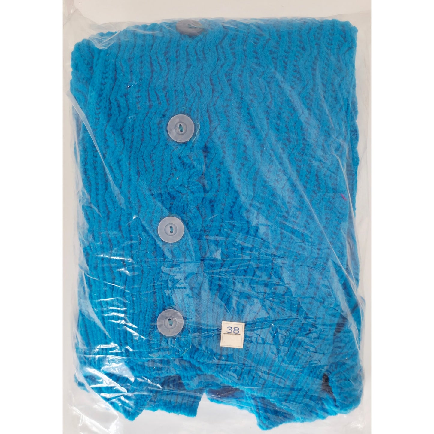 VINTAGE *NEW* 1970's Zephyr Maid Women's Blue Cable Stitch Sweater Size 38