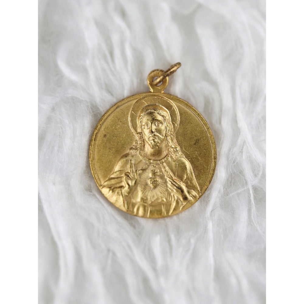 VINTAGE *NEW* 1950's Saint Anthony of Padua Gold-Toned Pendant 1.25"