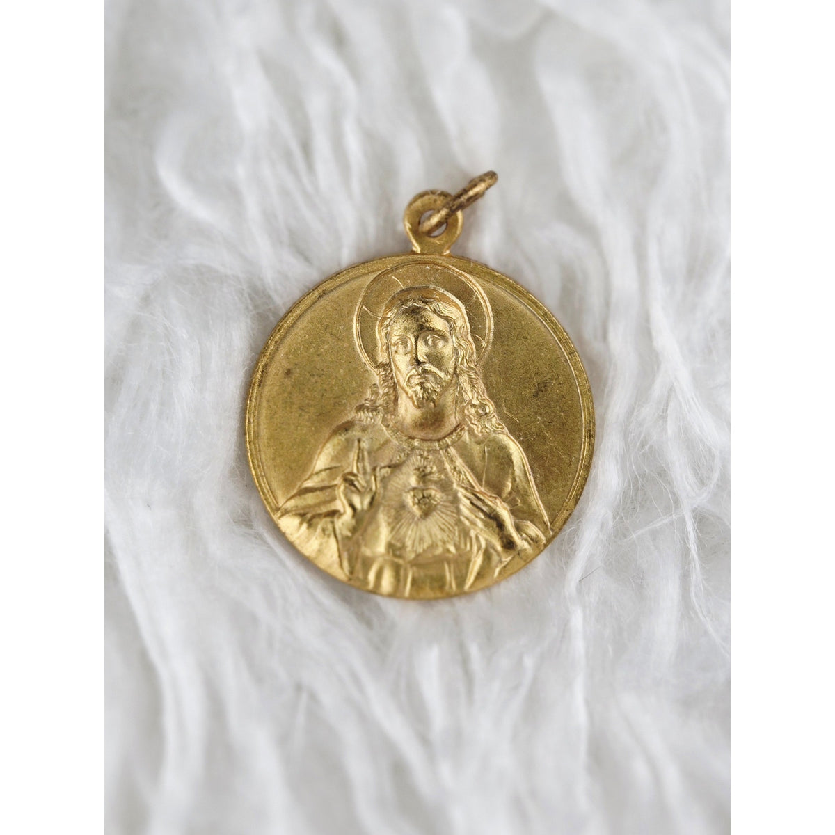 VINTAGE *NEW* 1950's Saint Anthony of Padua Gold-Toned Pendant 1.25"
