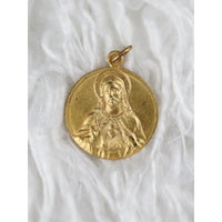 VINTAGE *NEW* 1950's Saint Anthony of Padua Gold-Toned Pendant 1.25"