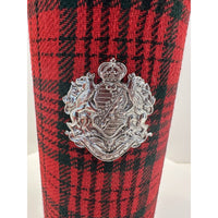 VINTAGE *PRISTINE* Coat of Arms Music Box Decanter Plays "Whiffen Poof" Blk/Red