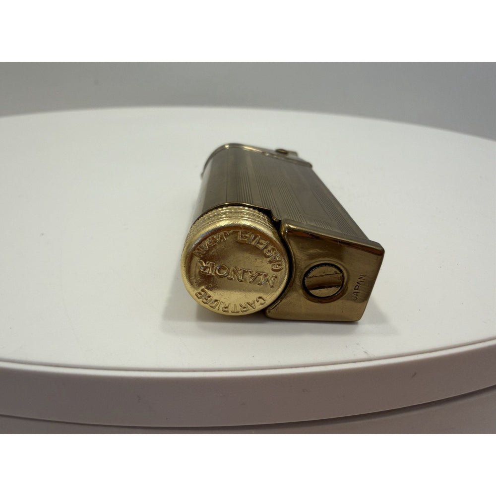 VINTAGE *NEW* 1950's Manor Gold Textured Butane Lighter