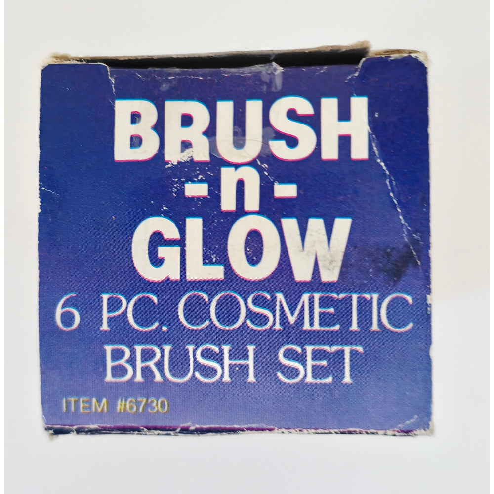 VINTAGE *NEW* 1970's Brush-n-Glow 6 Piece Cosmetic Set #6730 with Stand