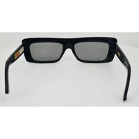 VINTAGE *NEW* 1970's Glam Unisex Black Frame Gray Lens Sunglasses Italy