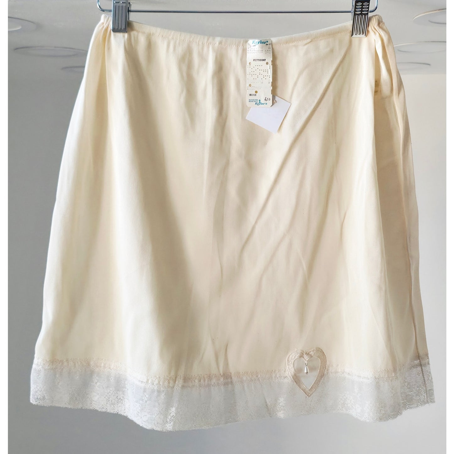 VINTAGE *NEW* 1960's Kayser Women's Beige Half Slip with Lace Design Size M